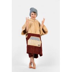 Poncho dla dzieci bawełniane welur Wave Hawaii Dunas XS