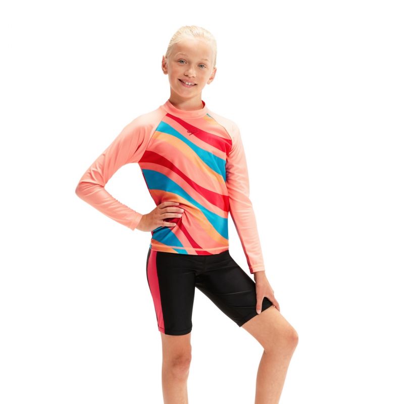 Koszulka do pływania Speedo LS PRT PNL RASH TOP JF