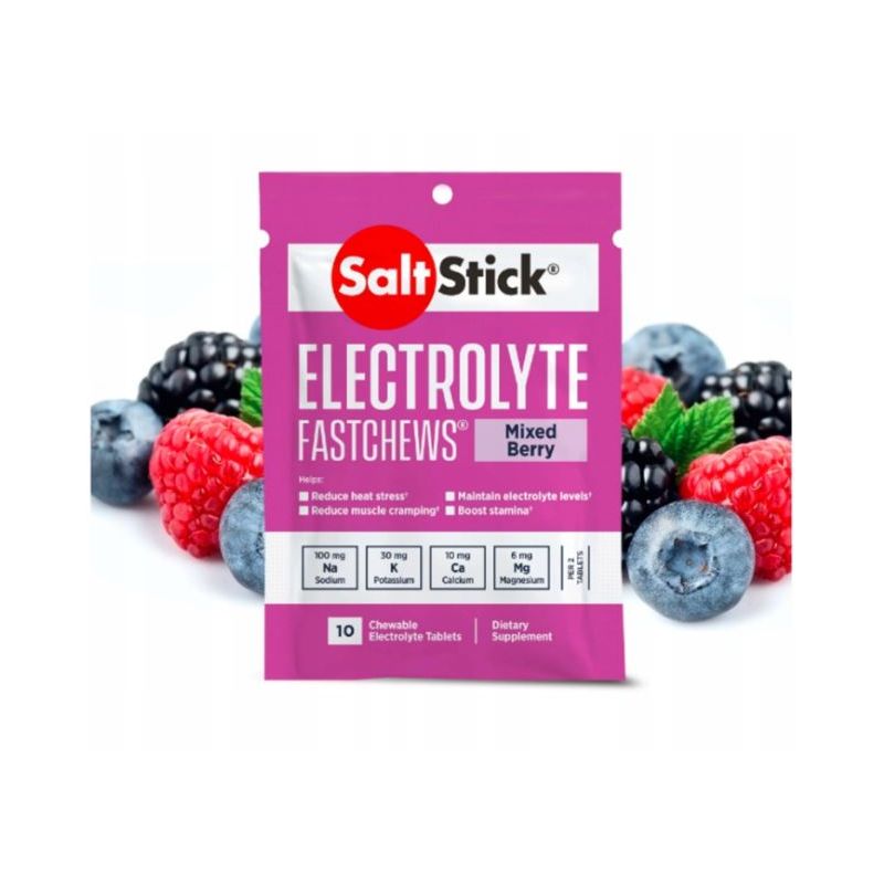 Elektrolity w pastylkach do ssania SaltStick FastChews 10szt Jagoda