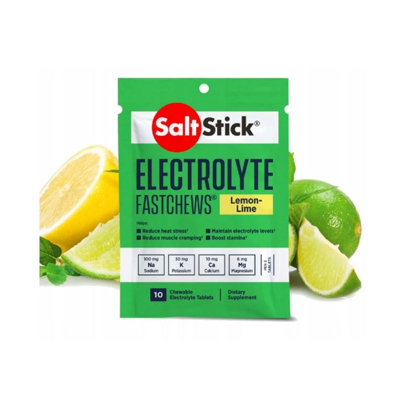 Elektrolity w pastylkach do ssania SaltStick FastChews 10szt Limonka
