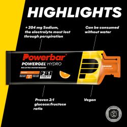 PowerBar Żel energetyczny bez popijania PowerGel Hydro 67ml (Pomarańczowy)