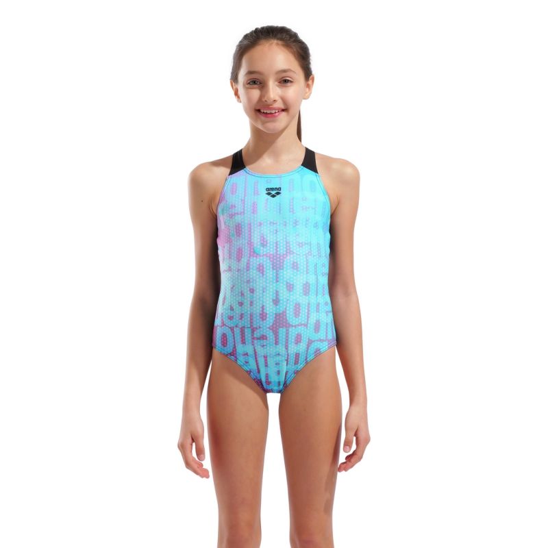 Strój kąpielowy dziewczęcy Arena G Multi Colours Swimsuit V Back