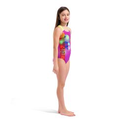 Strój kąpielowy dziewczęcy Arena Dots Swim Msuit Swim Pro Back