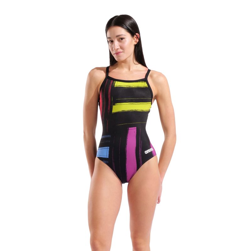 Strój kąpielowy damski Arena Grid Swim Msuit Lightdrop Back