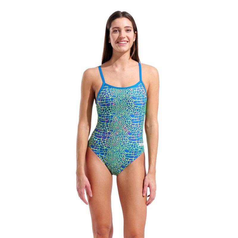 Strój kąpielowy damski Arena Snakeskin Swim Msuit Challengeback